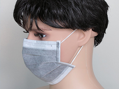 4ply active carbon face mask with ear loop or tie on